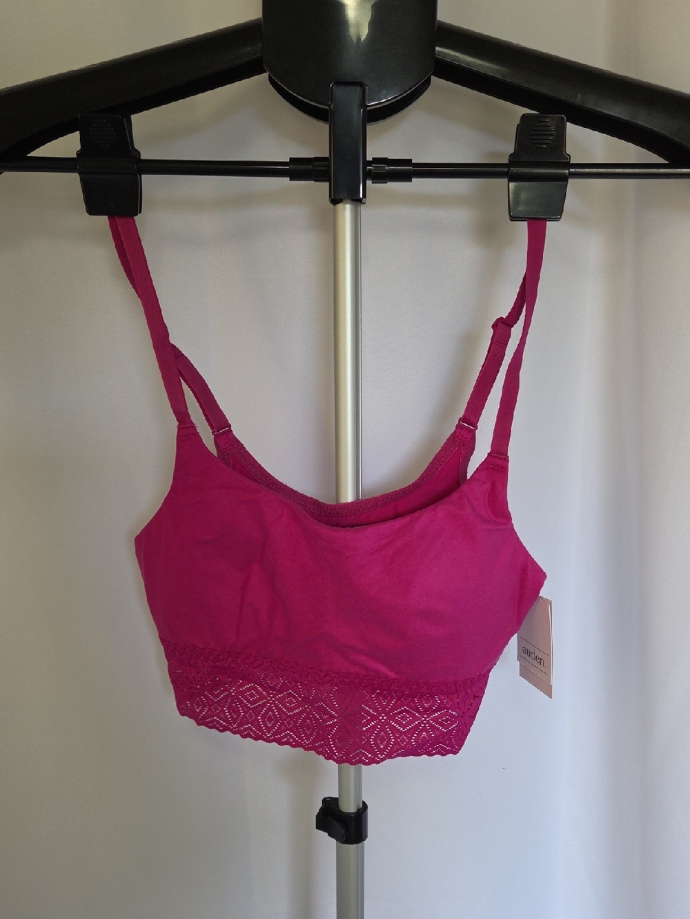 Auden Lace-Trim Bralette in Fuchsia Pink